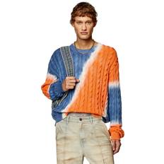 Diesel Maglione in cotone tie-dye maglia intrecciata Maglieria Uomo Multicolor