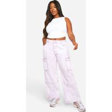 Purple Jeans boohoo Womens Plus Washed Cargo Denim Jean Purple
