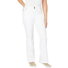 Woman Within Women Jeans Woman Within Plus Secret Solutions Tummy Smoothing Bootcut Jean in White Size WP