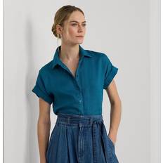 Linen - Women Shirts Ralph Lauren Women's Cuffed Shirt Blue