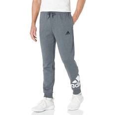 Adidas Big & Tall Big Logo Tapered Cuff Fleece Pants Dark Grey Heather/Black