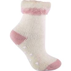 Sock Snob Womens Ladies Alpaca Wool Blend Thermal Slipper Bed with Grippers Salmon 4-6.5