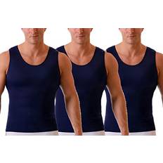 Tank Tops Insta Slim Men's 3-Pack Compression Muscle Tank Tops, Navy Blue, Midnight Navy