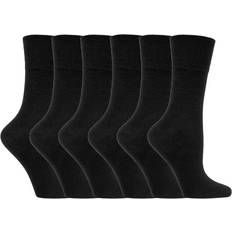 IOMI Pack Ladies Non Elastic Cotton Diabetic Socks with Seamless Toe Black