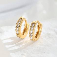 Children Earrings Shein pair Trendy Exquisite Cubic Zirconia Decor Hoop Earrings Suitable For Kids Girls Family Friend Classmates Party Banquet Festival Datings Summer Beach