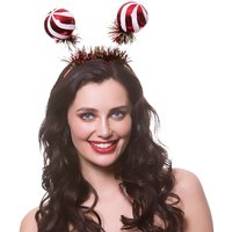 Damer Maskerad Tomteluvor Wicked Giant Christmas Bauble Headband Boppers Tinsel Party