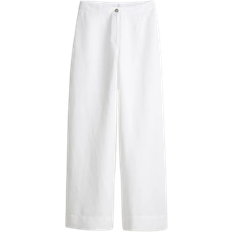 Damen - Leinenhosen H&M Linen Mix Trousers - White