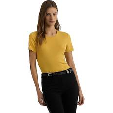 Yellow Tops Lauren Ralph Lauren Women's Short-Sleeve Crewneck Tee Yellow