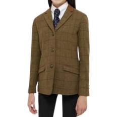 Wool Children's Clothing Dublin Kid's Albany Tweed Suede Collar Tailored Show Jacket - Brown