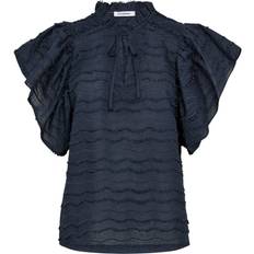 Co'Couture Blus WavedingCC Frill Top - Blå