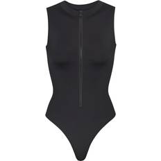 SKIMS Zip Front Sleeveless One Piece - Onyx