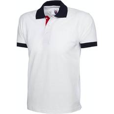 Clothing Uneek Contrast Poloshirt UC107 White/Navy Colour: White/Navy