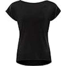 Silke T-shirts Winshape Winshape Damen Seidig Weiches Bambus-Kurzarmshirt Bamt002 Mit Abgerundetem Saum T-Shirt, Schwarz