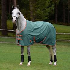 Green Horse Rugs Weatherbeeta ComFiTec Tyro Standard Neck Lite Plus Turnout Rug Green/Burnt Orange/White-6FT0