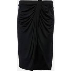 Tom Ford Draped jersey midi skirt black