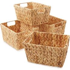 Casafield Water Hyacinth Natural Basket 12" 4pcs
