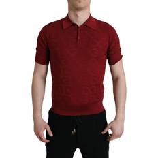 Silk T-shirts Dolce & Gabbana Elegant Silk Maroon Polo Men's T-Shirt