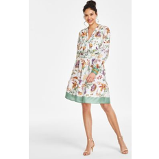 Anne Klein Clothing Anne Klein Women'sWomen's Floral-Print Fit & Flare Dress Ivory Shell