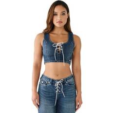 True Religion Undertøj True Religion Crystal Lace Up Denim Bra Top - Kærlighed