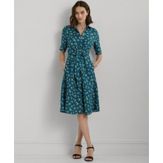 Linen Clothing Lauren Ralph Lauren Women's Floral Shirtdress Indigo Blue