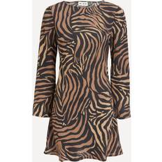 Rixo Women's Ridley Silk Crepe de Chine Tiger Patchwork Mini Dress