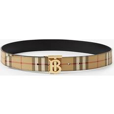 Leather Accessories Burberry Thin Reversible Check TB Belt