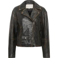 Bruna - Skinnjackor Kaffe Skinnjacka KaJane Leather Jacket - Svart