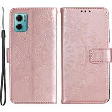 Skalo Xiaomi Redmi 10 5G Mandala Flip Cover Rosa guld