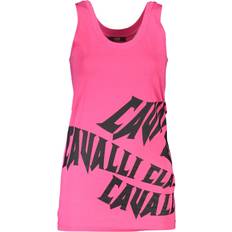 One Size Tank Tops Cavalli Class Elegant Pink Wide-Shoulder Tank Top No Color