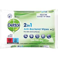 Damen Händedesinfektion Dettol 2in1 Anti-Bacterial Wipes 15 Stk