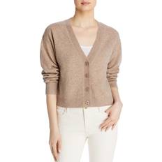 Aqua Coats Aqua Cashmere V Neck Cardigan 100% Exclusive Wheat