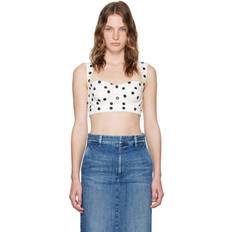 Dolce & Gabbana Débardeurs Dolce & Gabbana Polka-dot Cotton Corset Top White