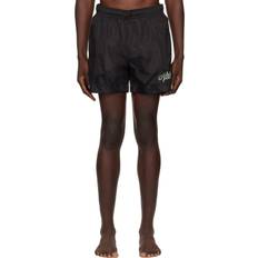 Black Swimming Trunks Givenchy Black Embroidered-Logo Swim Shorts 001-BLACK