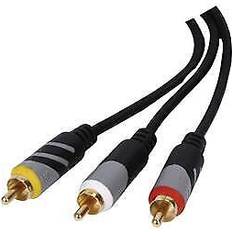 HQ 15m 3 rca to plug cable/lead phono audio & video