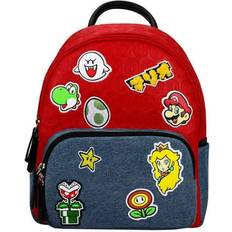 White Backpacks BioWorld Sold by: JJ White Distributing, Super Mario Icon Patches Embossed Mini Backpack