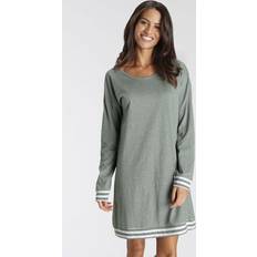 Beige Nightgowns Vivance Striped Nightie - Green Marl