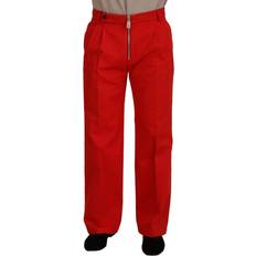 Dolce & Gabbana Red Pants Dolce & Gabbana Stunning Red Mainline Cotton Men's Pants