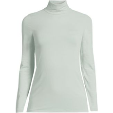 Lands' End Clothing Lands' End Women's Tall Lightweight Fitted Long Sleeve Turtleneck Tee Aqua surf XL Long