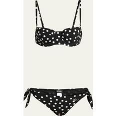 Dolce & Gabbana Bikini Sets Dolce & Gabbana Polka-Dot Sicily Balconette Two-Piece Bikini Set POIS BIANCO FDONERO