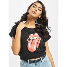 Merchcode Women's Large Size T-shirt Rolling Stones Tongue - Noir