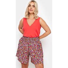Orange - Women Shorts Yours Shirred Shorts Pink 30-32