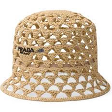 Yksivärinen Hatut Prada Woven Bucket Hat neutral