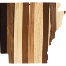 Totally Bamboo Arkansas State Shaped Wood Cutting and Charcuterie Serving Platter Chopping Board