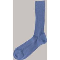 Sky Blue Ribbed Cotton Socks Medium