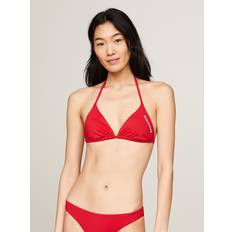 Red Bikini Tops Tommy Hilfiger Women's Monotype Triangle Bikini Top Red Primary Red