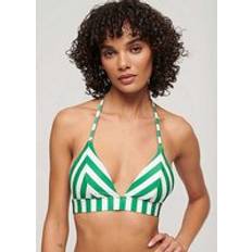 Superdry Swimwear Superdry Stripe Triangle Bikini Top Green Stripe