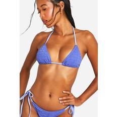 Purple Bikinis boohoo Womens Textured Triangle Bikini Top Purple