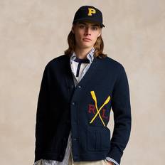 Cardigans Ralph Lauren Varsity-Inspired Cotton Cardigan in Aviator Navy Combo