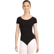 Elastane/Lycra/Spandex Swimsuits Capezio Women's Classic Short Sleeve Leotard,Black,X-Large