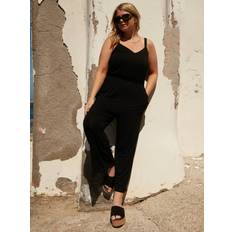 Live Unlimited Jersey Cropped Leg Jumpsuit, Black